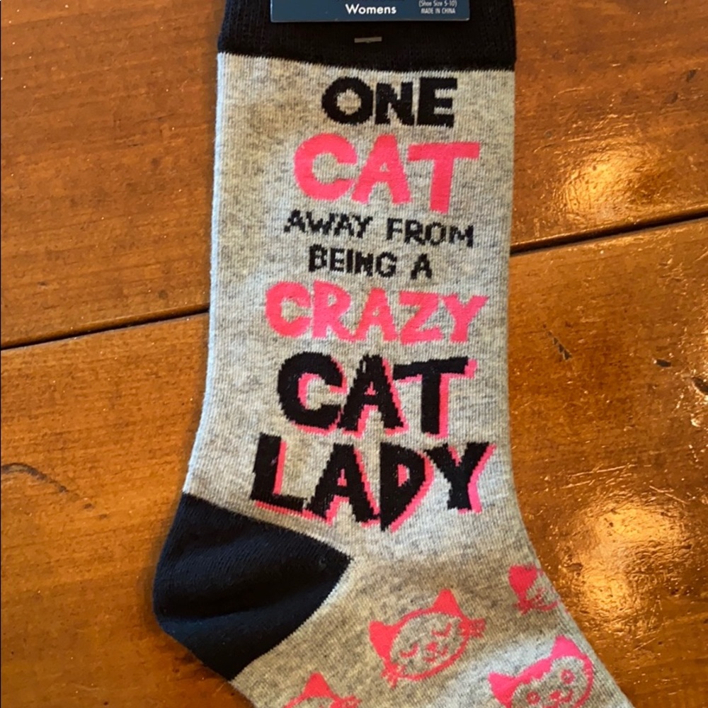 2 PAIR FUN SOCKS |  CRAZY CAT LADY |  ❤️ MY RESCUE - Picture 2 of 9